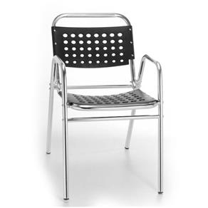 Cadeira de Jantar Aluminio A74XC56XL55cm Venus - Preto