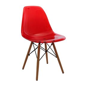 Cadeira de Jantar Eames DKR Eiffel Policarbonato Base - Vermelho