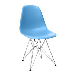Cadeira de Jantar Eames DKR Eiffel Polipropileno Base Metal - Azul Doce