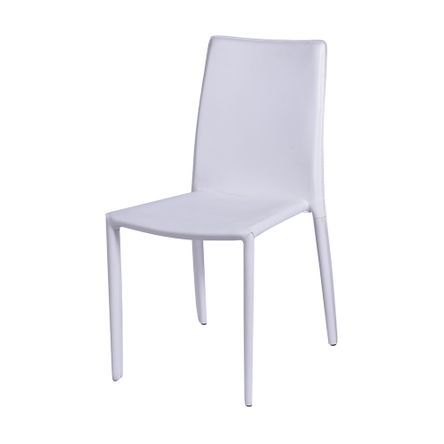 Cadeira de Jantar Glam Couro Ecológico Branca