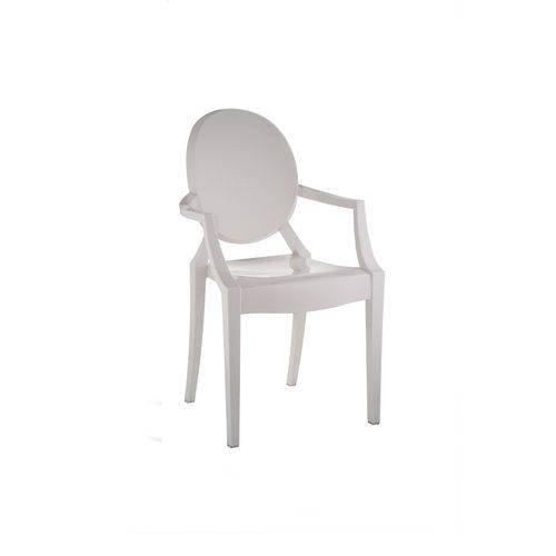 Cadeira de Jantar Invisible com Braço - Branca