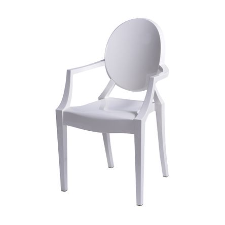 Cadeira de Jantar Invisible com Braço Branca