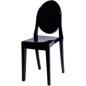 Cadeira de Jantar Invisible Sem Braço Ór Design - PRETO