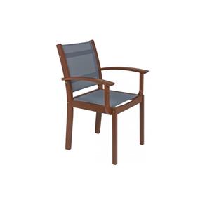 Cadeira de Madeira Tramontina em Jatobá com Acabamento Eco Blindage com Encosto e Assento em Fibra com Braços Terrazzo Fitt Tramontina 13872076 - Marr