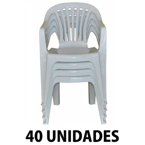 Tudo sobre 'Cadeira de Plastico Poltrona Branco Empilhável 40 Unidades'