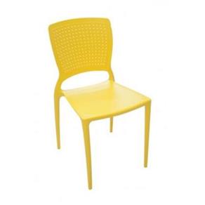 Cadeira de Polipropileno e Fibra de Vidro com Braço Amarela - Safira - Tramontina