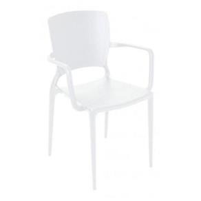Cadeira de Polipropileno e Fibra de Vidro com Braço Branca - Sofia - Tramontina - Branco
