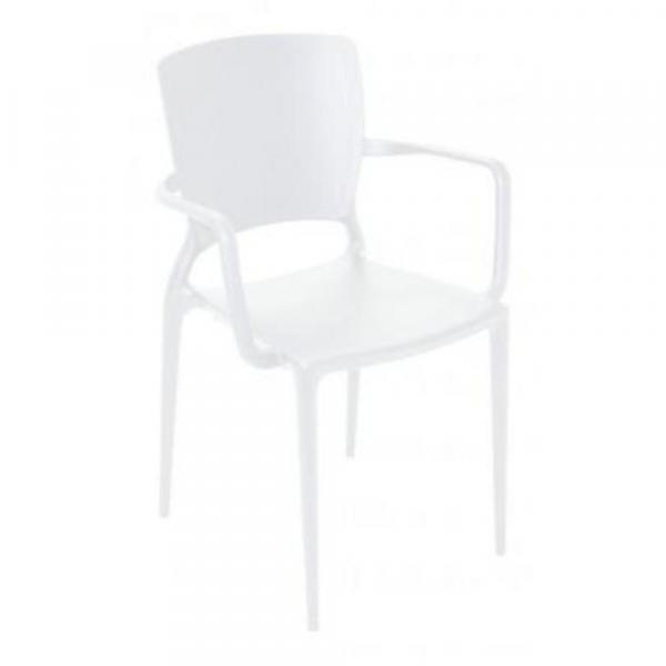 Cadeira de Polipropileno e Fibra de Vidro com Braço Branca - Sofia - Tramontina (Branco)