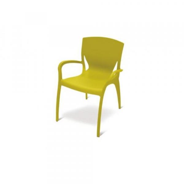 Cadeira de Polipropileno e Fibra de Vidro com Braço Verde - Clarice - Tramontina (Verde)