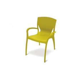 Cadeira de Polipropileno e Fibra de Vidro com Braço Verde - Clarice - Tramontina