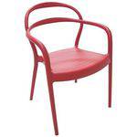 Cadeira de Polipropileno e Fibra de Vidro com Braço Vermelha - SISSI - Tramontina