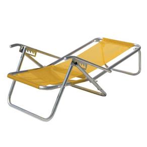 Cadeira de Praia 5 Posições em Alumínio Extra Larga 130 Kg C/ Apoio - Sannet - Amarelo - Botafogo