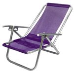 Cadeira de Praia 5 Posições em Alumínio Extra Larga 130 Kg Sannet Azul Royal - Botafogo