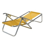 Cadeira De Praia 5 Posições Em Alumínio Extra Larga Com Apoio Sannet Amarelo-Botafogo
