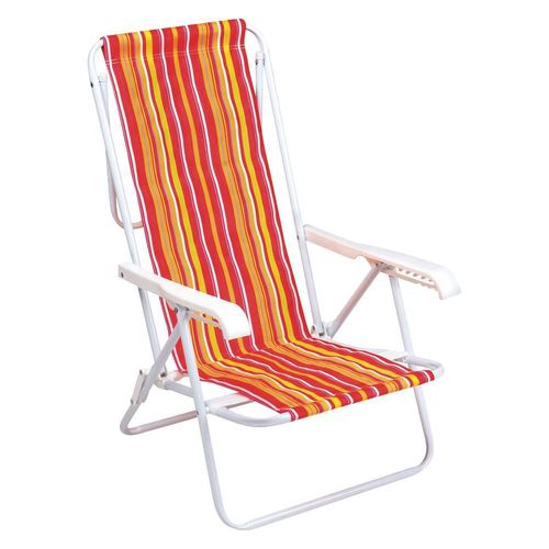 Cadeira de Praia Aço com 8 Posições Cores Sortidas - Mor