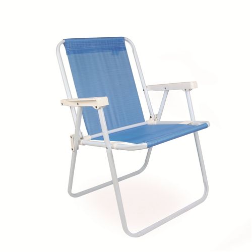 Cadeira de Praia Alta de Aço Sannet Azul 2283 Mor