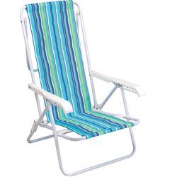Cadeira de Praia C/ Estrutura de Aço Carbono - 8 Posições - Mor