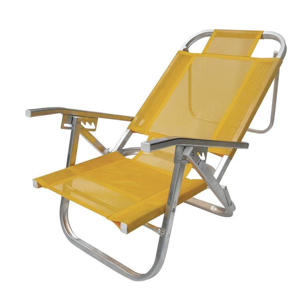 Cadeira de Praia Copacabana Reclinável - Amarela - Botafogo