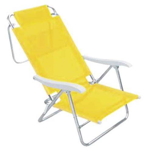 Cadeira de Praia de Alumínio Mor Sol e Verão, Amarela