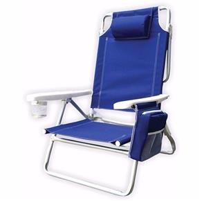 Cadeira de Praia e Camping Dobrável 5 Posição com Bolsa Térmica Azul - Kala