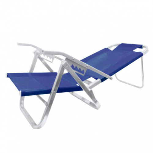 Cadeira de Praia em Aluminio 5 Posicoes Copacabana 120kg Azul Royal Botafogo