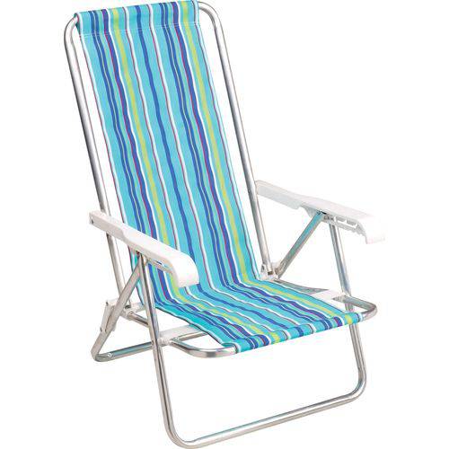 Cadeira de Praia em Alumínio Reclinável com 4 Posi. Mor 2103