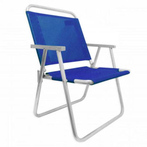 Cadeira de Praia em Aluminio Suporta Ate 130 Kg Varanda Xl Azul Botafogo