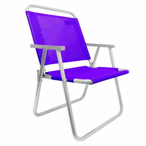 Cadeira de Praia em Aluminio Suporta Ate 130 Kg Varanda Xl Roxa Botafogo