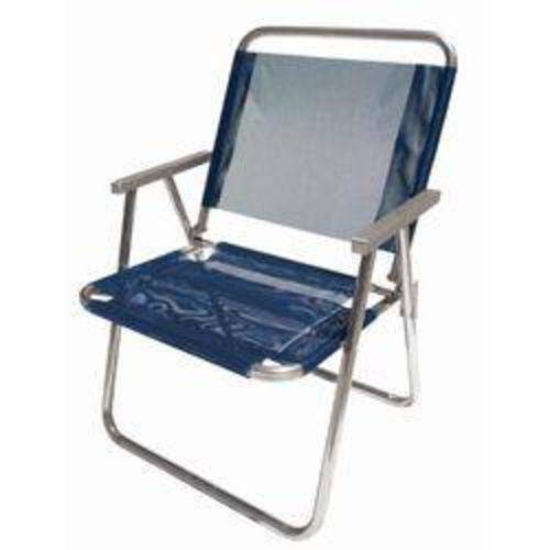 Tudo sobre 'Cadeira de Praia Extra Larga Azul Reforçada 130kg Alumínio Botafogo'