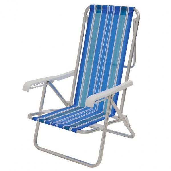 Cadeira de Praia Reclinável Mor 8 Posições em Alumínio