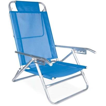Cadeira de Praia Reclinável Mor Alumínio 5 Posições