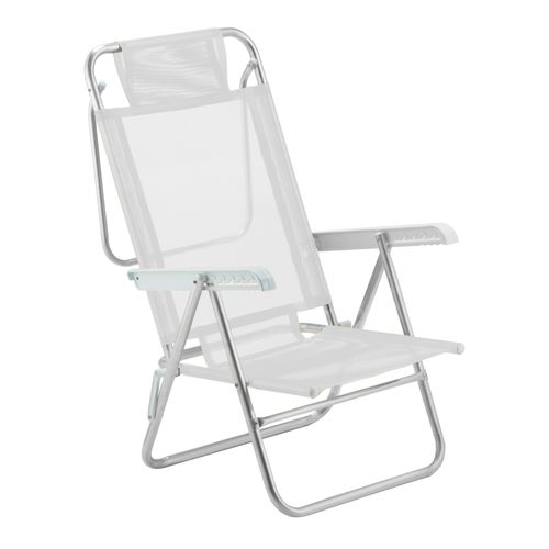 Cadeira de Praia Reclinável Summer Alumínio Branco