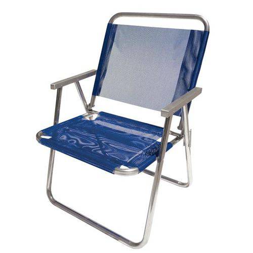 Cadeira de Praia Varanda Xl 130 Kg. em Alumínio - Azul Royal - Botafogo