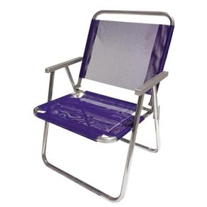 Cadeira de Praia Varanda XL 130 Kg. em Alumínio - Roxa - Botafogo - Garantia
