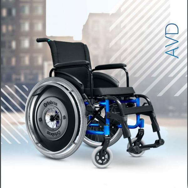 Cadeira de Rodas Alumínio AVD Ortobras Dobrável em X 2638b8 44cm