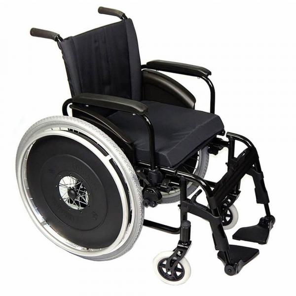 Cadeira de Rodas Alumínio AVD Ortobras Dobrável em X Preto 40cm