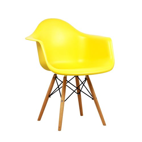 Cadeira Design Charles Eames Wood Amarela Tl Cdd-05-4 Trevalla