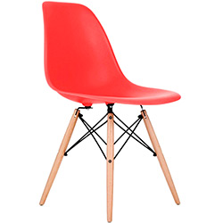 Cadeira Design Eiffel Eames Pw-071 Base Madeira/ABS Vermelho - Pelegrin