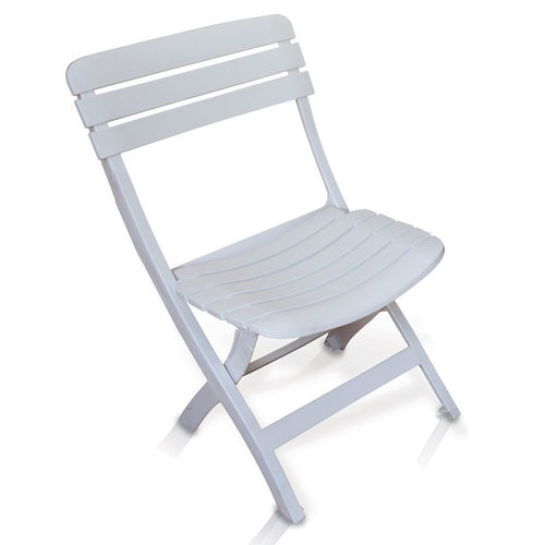 Cadeira Diamantina Plástica Dobrável Ripada Branco