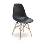 Cadeira DKR Charles Eames Eiffel Wood Preta - Axxor
