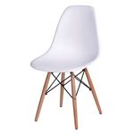 Cadeira Dkr Charles Eames Polipropileno Eiffel Wood - Branca