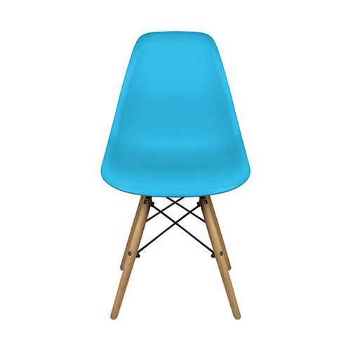 Cadeira Dkr Eames Polipropileno Base Eiffel Madeira Azul Inovakasa