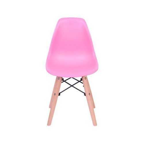 Cadeira Dkr Wood de Polipropileno Infantil Base Eiffel Madeira Rosa