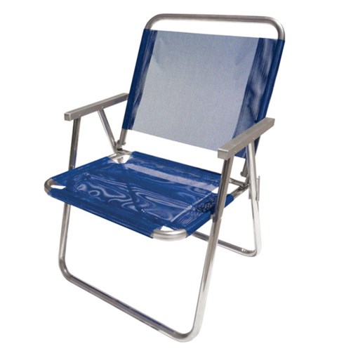 Cadeira Dobrável Botafogo XL de Praia 130kg Azul Royal