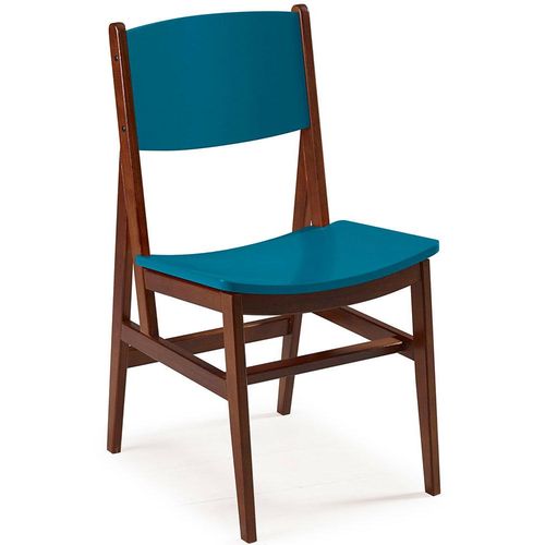 Cadeira Dumon Laca Cacau/Azul - Máxima