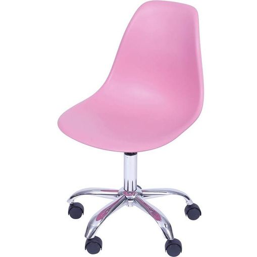 Cadeira Eames Angeles Rosa PP com Rodízios Or Design