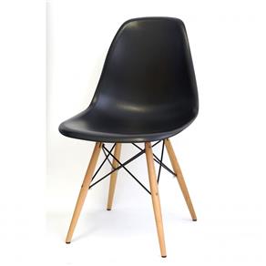 Cadeira Eames Base de Madeira OR Design Preto - Preto
