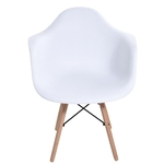 Cadeira Eames Base Madeira Com Braço Branca