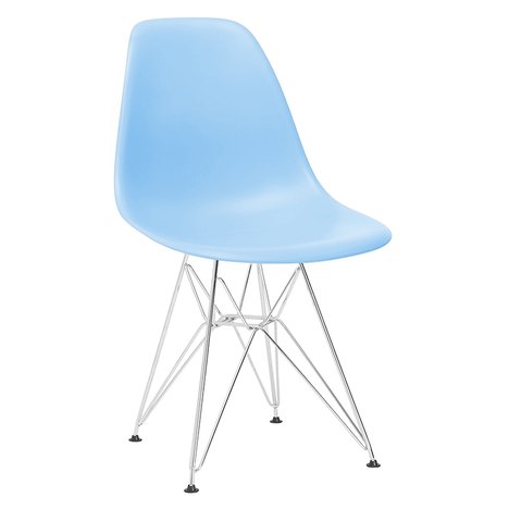 Cadeira Eames Dkr - Azul Claro - Base Cromada