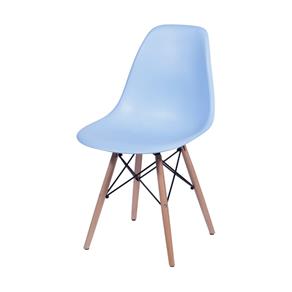 Cadeira Eames DKR Azul com Base em Madeira - Or Design - Azul Claro